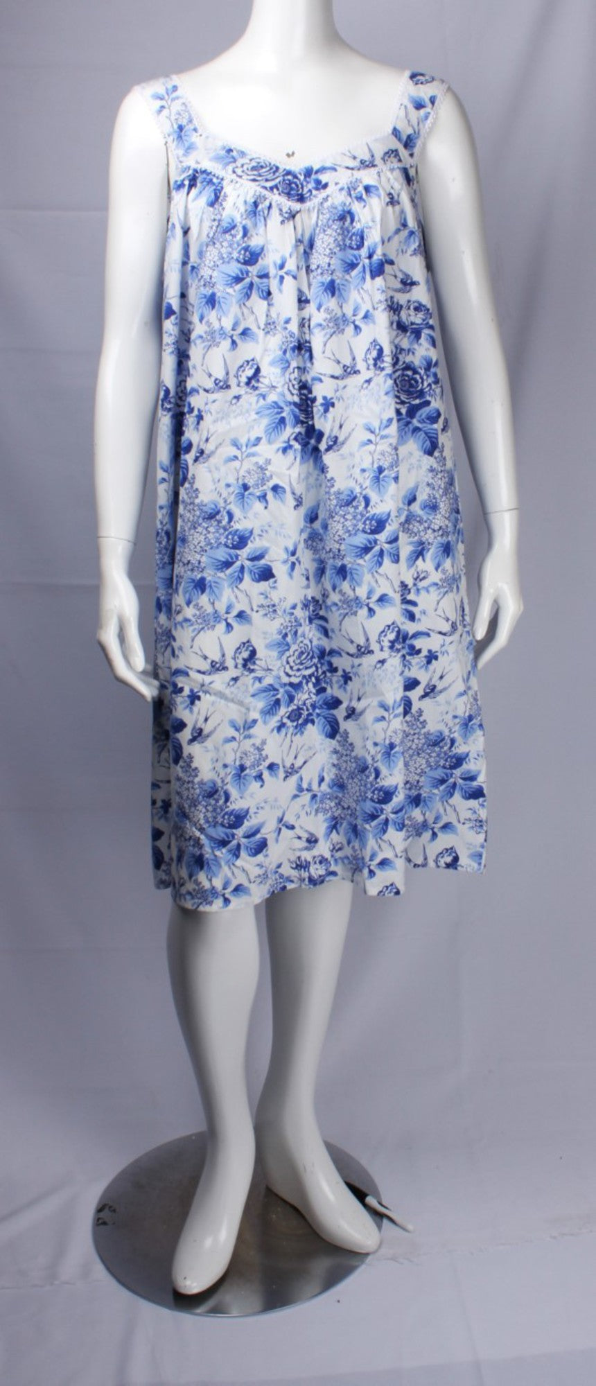 Alice & Lily Nightie AL/ND-560 Cotton Floral Nightie (Blue)