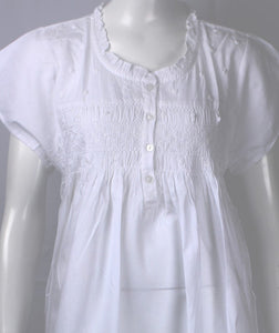 Alice & Lily AL/ND-377 cap sleeve Cotton nightie (White)