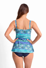 Load image into Gallery viewer, Jantzen Anika Cuff Multi Scoop Tankini Top  - Blue
