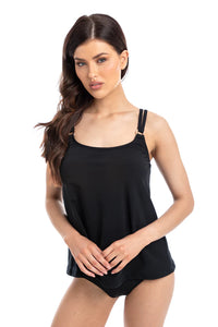 Togs Chlorine Resistant Tankini A Line Set (Black)