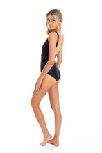Load image into Gallery viewer, Togs TB30TH Textured High Neck  Mesh Swimsuit (Black)
