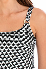 Load image into Gallery viewer, Togs Odessa A Line Tankini Scoop Top (Black &amp; White)
