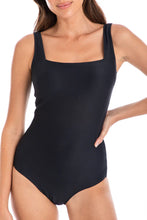 Load image into Gallery viewer, Togs TBO6TH Textured Square Neck One Piece Swimsuit (Black)
