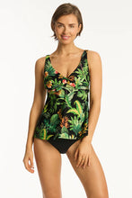 Load image into Gallery viewer, Sea Level Lotus Cross Front Swing Tankini (Black)
