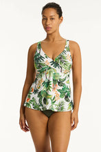 Load image into Gallery viewer, Sea Level Lotus Cross Front Swing Tankini (White)
