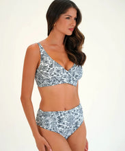Load image into Gallery viewer, Moontide M8196VV Vivian Underwire Wrap Bikini Top (Black/White)
