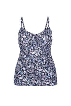Load image into Gallery viewer, CAPRIOSCA CNF9708 POCKETED RUCHED TANKINI TOP (NAVY FLORAL)

