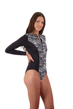 Load image into Gallery viewer, Piha Bellagio Long Sleeved Suit (Black &amp; White)
