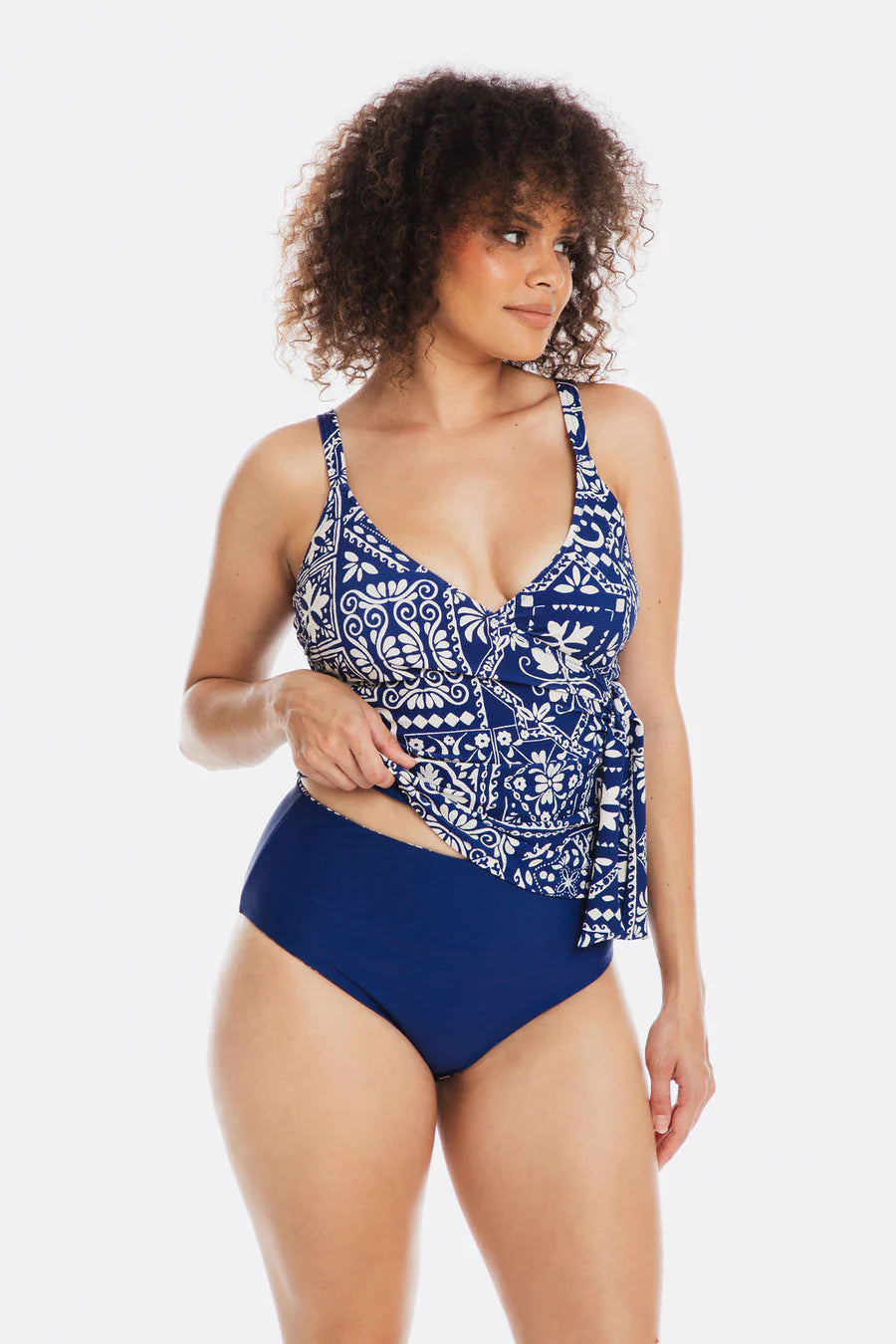 Togs Cassablanca Tankini Cross Over Set (Navy)