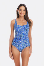 Load image into Gallery viewer, Togs Peru Gathered Square One Piece Swimsuit (Blue)

