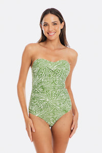 Togs Tahiti Bandeau One Piece Swimsuit (Green)