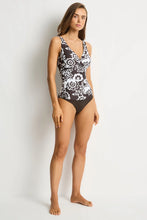 Load image into Gallery viewer, Sea Level Kastello Cross Front Tankini (Espresso)
