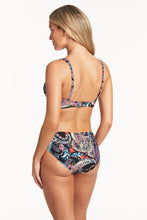 Load image into Gallery viewer, Sea Level Bohemia Cross Front Multi Fit Bikini Top (Black Multi)

