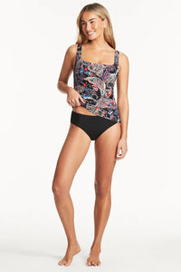 Sea Level Bohemia Square Neck Tankini (Black)
