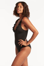 Load image into Gallery viewer, Sea Level Eco Essentials Frill One Piece Swimsuit  (Black)
