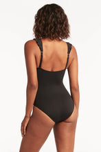 Load image into Gallery viewer, Sea Level Eco Essentials Frill One Piece Swimsuit  (Black)
