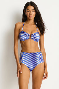 Sea Level Solana U Bar Bandeau Bikini Top (Blue )