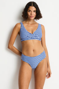 Sea Level Solara Cross Front Multifit Bikini Top (Blue)