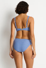 Load image into Gallery viewer, Sea Level Solara Cross Front Multifit Bikini Top (Blue)
