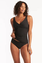 Load image into Gallery viewer, Sea Level Spinnaker Cross Front Tankini Top (Black)
