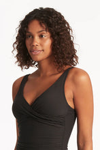 Load image into Gallery viewer, Sea Level Spinnaker Cross Front Tankini Top (Black)
