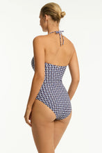 Load image into Gallery viewer, Sea Level Coast V Bar Bandeau One Piece (Cobalt)
