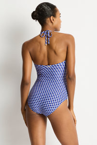 Sea Level Solara U Bar Bandeau One Piece Swimsuit (Blue)