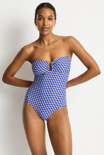 Load image into Gallery viewer, Sea Level Solara U Bar Bandeau One Piece Swimsuit (Blue)
