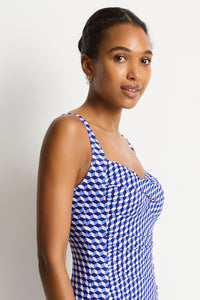 Sea Level Solara Twist Front One Piece Swimsuit (Blue)
