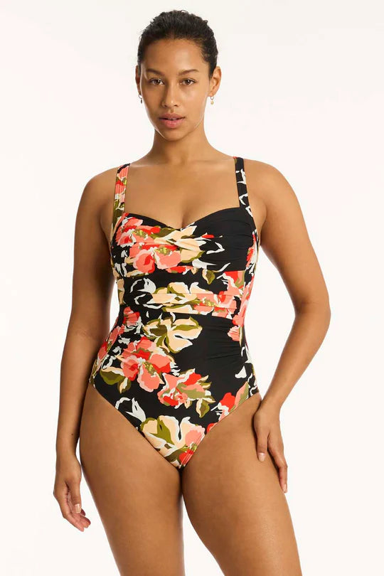 Sea Level Juniper Twist Front One Piece Swimsuit (Black)