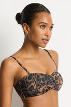 Load image into Gallery viewer, Sea Level Savanna Twist Bandeau Bikini Top (Chocolate)
