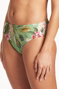 Sea Level Lost Paradise Mid Bikini Pant (Green)