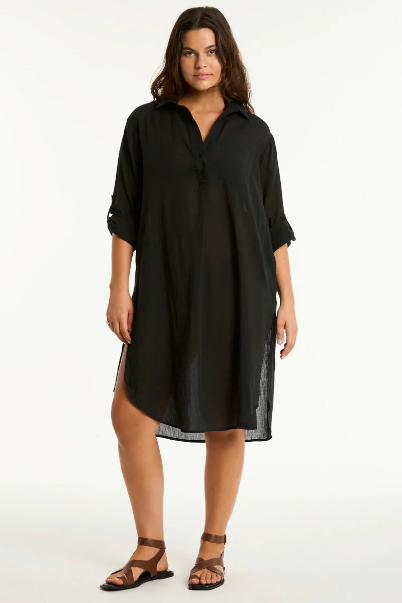 Sea Level Salt Long Cover Up (Black)
