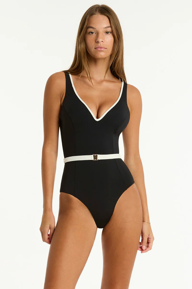 Sea Level Babylon Plunge One Piece (Black)