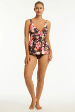 Load image into Gallery viewer, Sea Level Rosewood Cross Front Swing Tankini Top (Cocoa)
