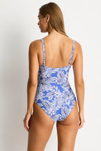 Load image into Gallery viewer, Sea Level Palmera Cross Front One Piece (Blue Floral)
