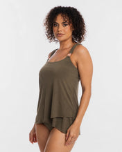 Load image into Gallery viewer, Togs Mastectomy Friendly Tankini Overlay Set (Khaki)
