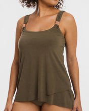 Load image into Gallery viewer, Togs Mastectomy Friendly Tankini Overlay Set (Khaki)
