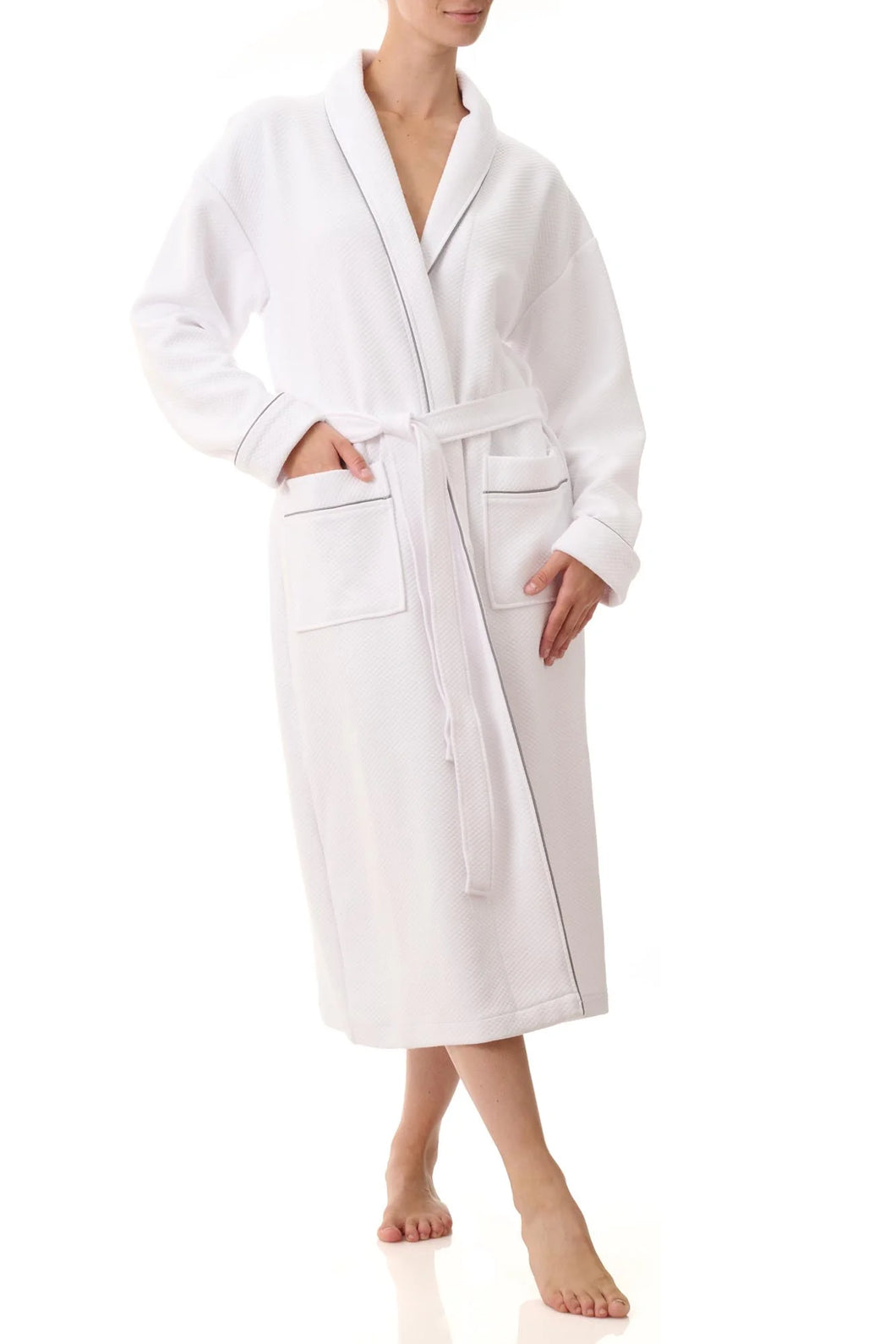 Givoni 3SJ87 -Unisex  Mid Legnth Wrap Gown (White)