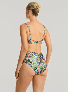 Sea Level Wildflower High Waisted Gathered Bikini Brief (Sea)