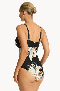 Sea Level La Luna Wrap Front Swimsuit wired DD/E - Black