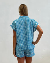 Load image into Gallery viewer, Linens Unlimited Short PJ Set - (Turquoise Check)
