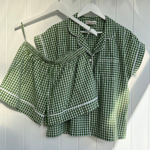 Linens Unlimited Short PJ Set - (Green Check)