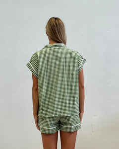 Linens Unlimited Short PJ Set - (Green Check)