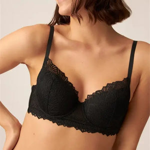 Naturana Lace Lined Underwire Bra (Black)