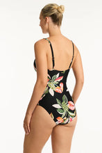 Load image into Gallery viewer, Sea Level Sundown Cross Front One Piece Swimsuit (Black)
