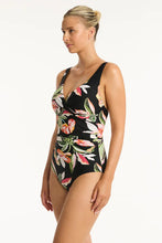 Load image into Gallery viewer, Sea Level Sundown Cross Front One Piece Swimsuit (Black)
