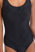 Load image into Gallery viewer, Togs TBO2TH Black Textured Patchwork Swimsuit (Black)
