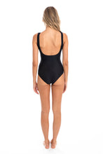 Load image into Gallery viewer, Togs TB30TH Textured High Neck  Mesh Swimsuit (Black)
