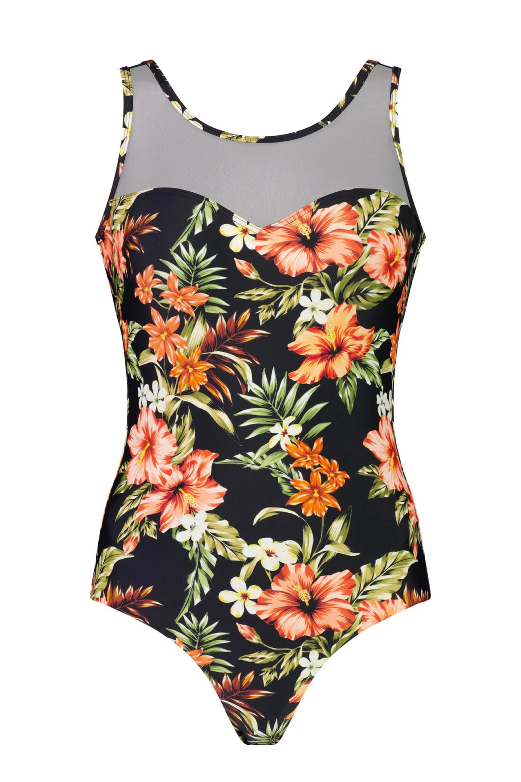 Quayside Mesh Neck Swimsuit Kawena (Black)